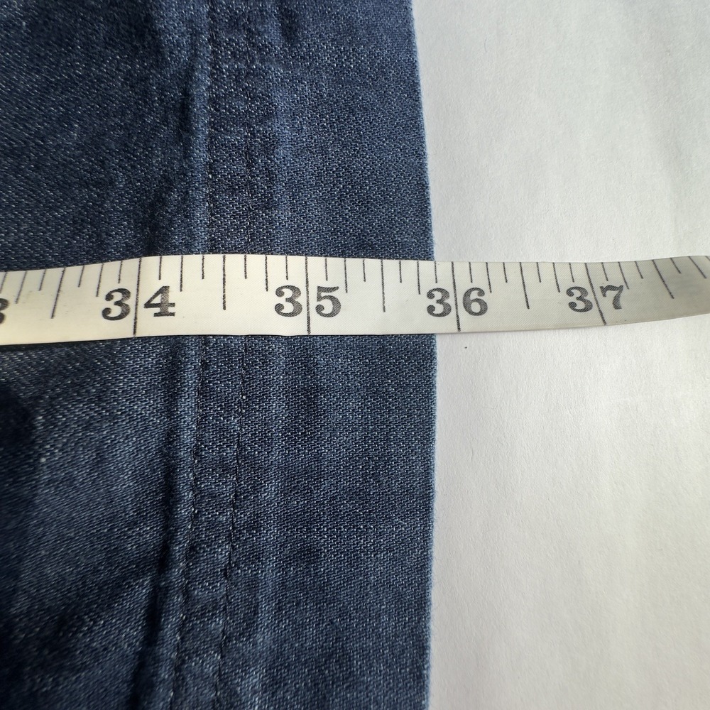 BANANA REPUBLIC Denim Mini Pockets Belt Shirtdress Blue Utility Sz M - Picture 8 of 10
